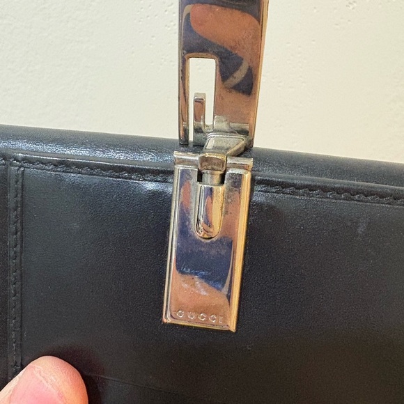 Gucci Black‎ Leather Wallet with Silver Clasp - Picture 6 of 10